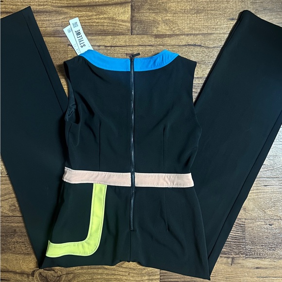 Too Tang • Large • Black W/ Color Block • Bling Diamond Stones • Jumpsuit • New - Picture 14 of 16